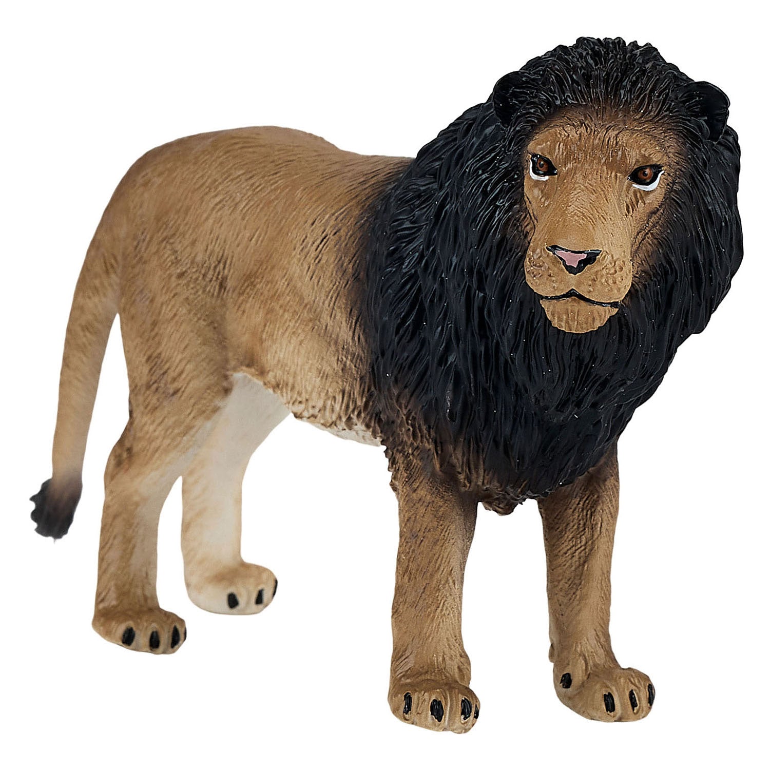 Figura realista de um leão da coleção Wildlife da MOJO, pintada à mão com detalhes minuciosos.
