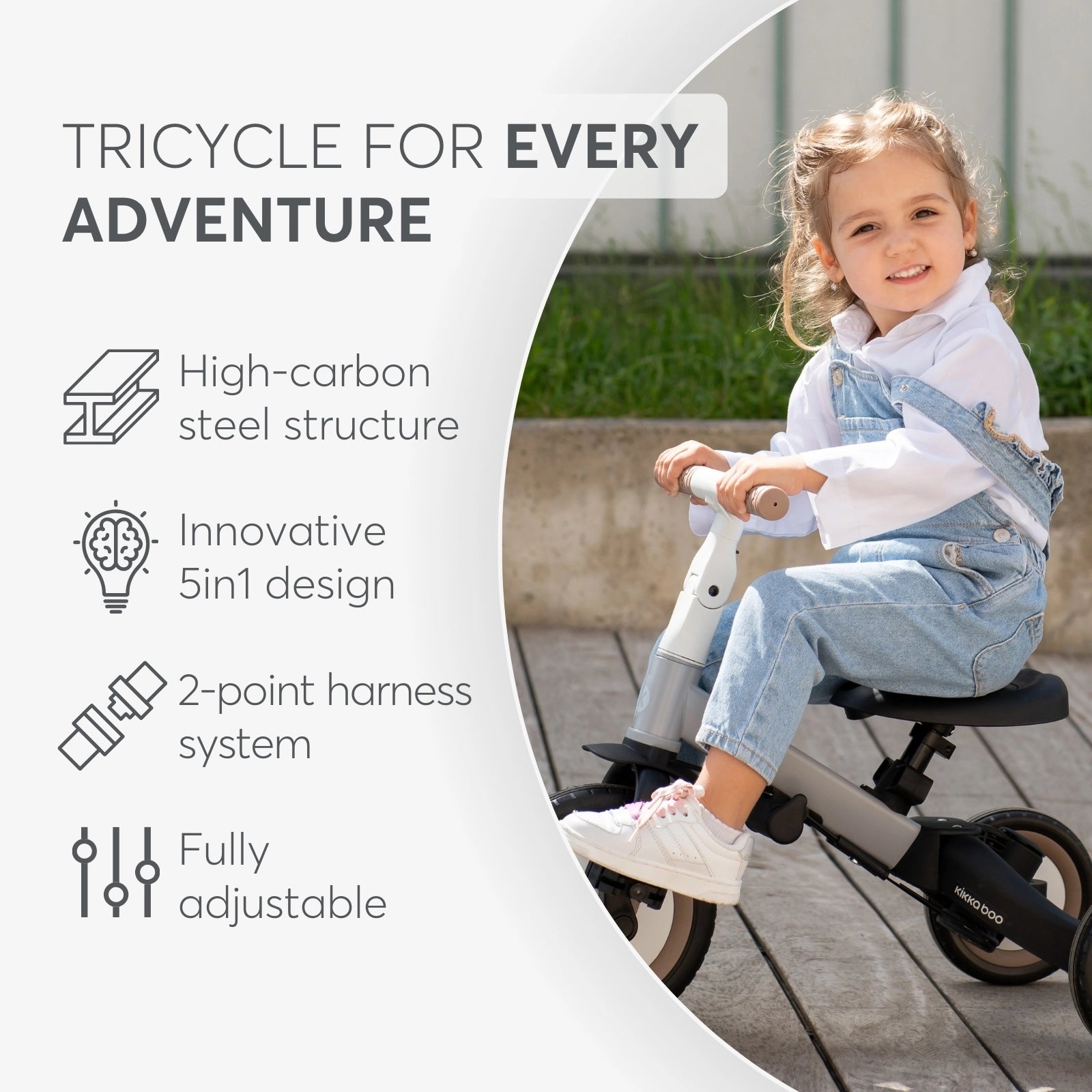 Kikkaboo bicicleta triciclo multifuncional 5 em 1 FLIP