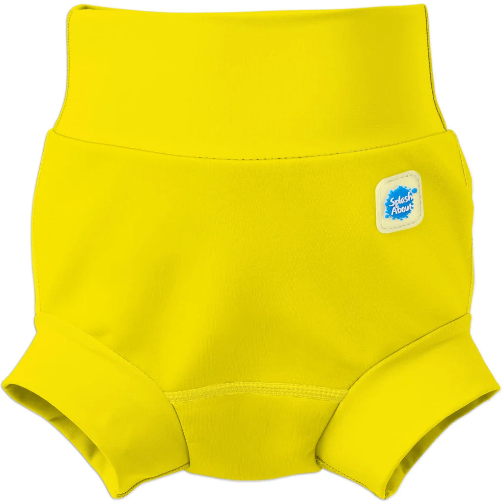 Fralda de banho reutilizável Happy Nappy Yellow em neoprene da Splash About.