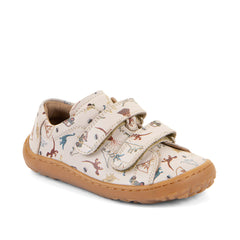 Froddo Barefoot Leather Sneakers (Beige - Dinosaurs) kid