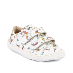 Froddo Barefoot Leather Sneakers (White - Unicorns) kid