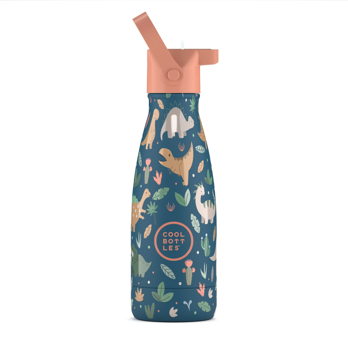 Garrafa térmica Cool Bottles Lost Valley 260ml em aço inoxidável com palhinha e pega de silicone