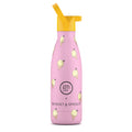 Garrafa térmica Cool Bottles Pink Scoop 350ml em aço inoxidável com pega de silicone