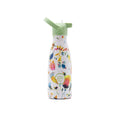 Garrafa térmica Cool Bottles Spring Flowers de 260ml em aço inoxidável com padrão floral e tampa com palhinha