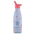 Garrafa térmica infantil Cool Bottles Blue Scoop de 350ml com palhinha