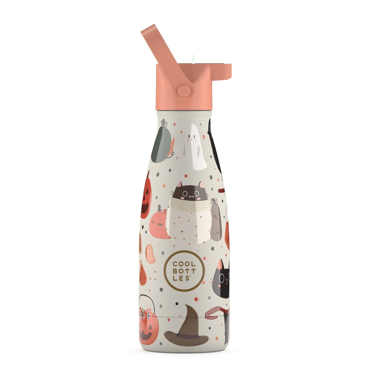 Garrafa térmica infantil Cool Bottles Trick or Treat 260ml com acabamento mate e ilustrações