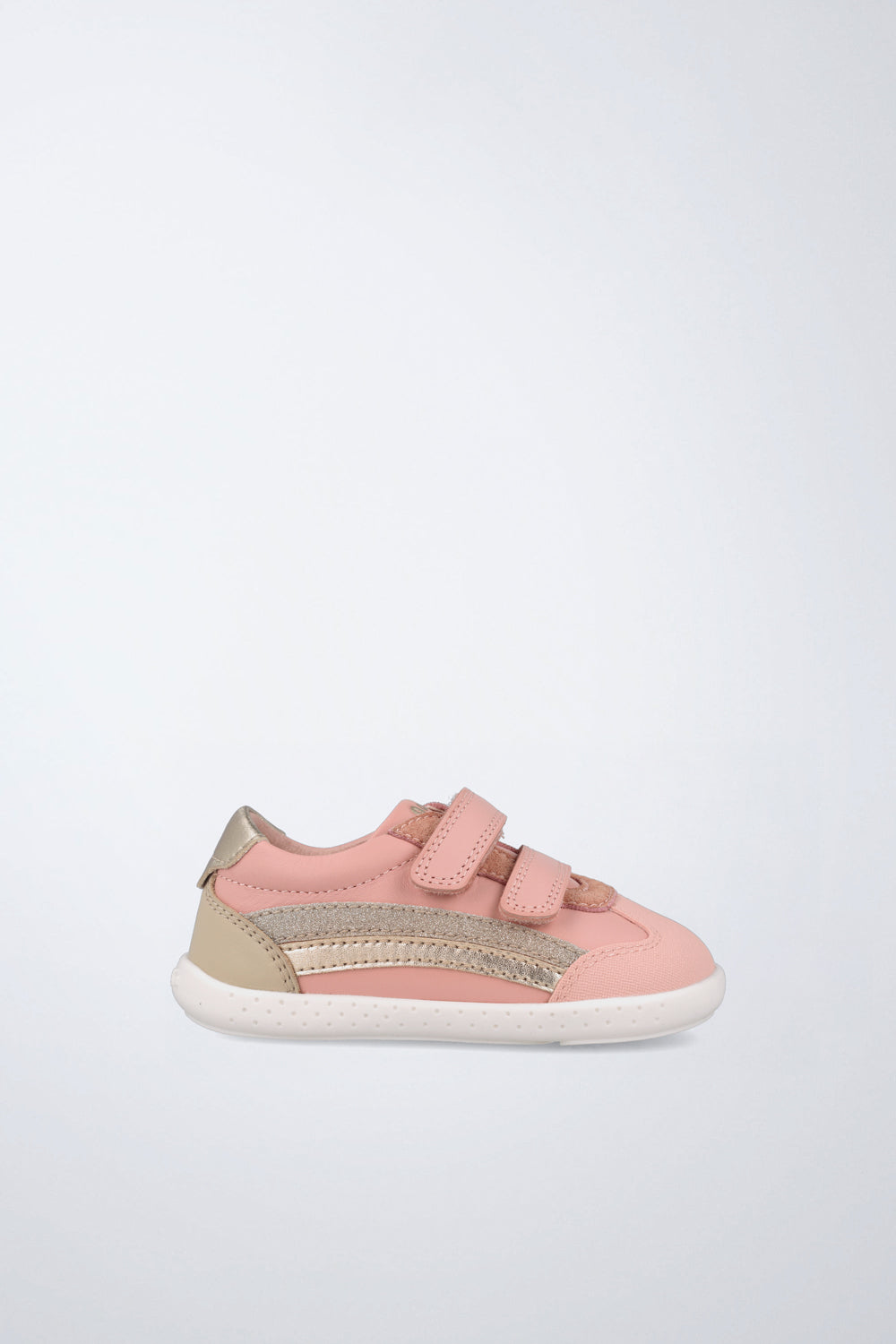 Sapatilha barefoot Garvalín Urban em pele rosa pálido com fecho de velcro e biqueira reforçada