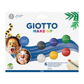 Caixa de 6 sombras cosméticas Giotto Make Up de 5ml, com cores vibrantes para pintura facial. Foco no produto embalado.