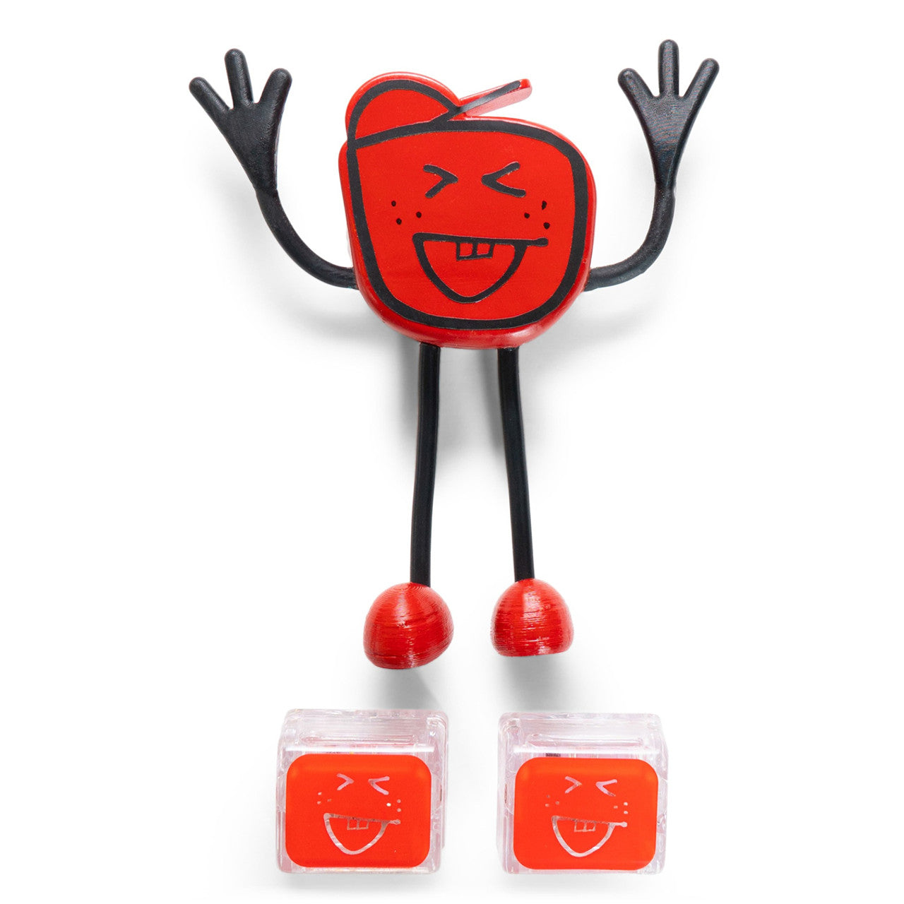 Conjunto completo GloPals Alex: boneco amarelo, dois cubos de luz e embalagem, pronto para usar no banho.