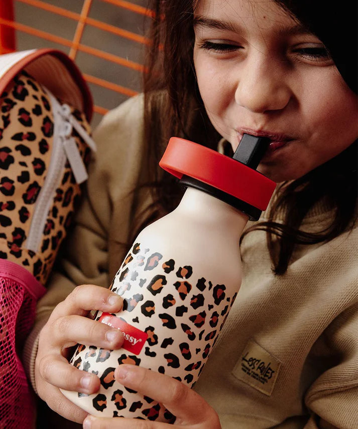 Botella térmica Hello Hossy de 350 ml con diseño de leopardo