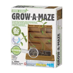 Set GreenScience "Cultivo Labiríntico" montado, mostrando o recipiente transparente com divisórias para observar o crescimento das raízes das plantas no labirinto.
