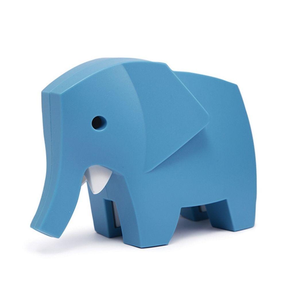 Figura de puzzle magnético Halftoys Elefante azul em fundo branco.