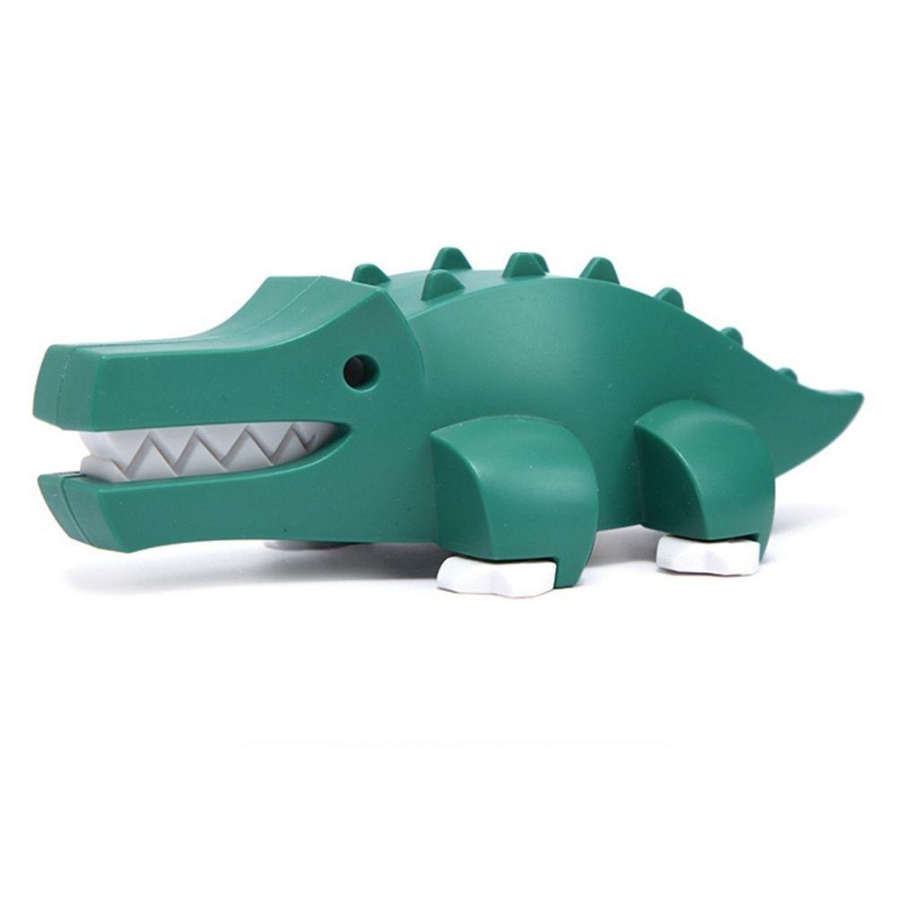 Crocodilo Halftoys verde com ímanes e esqueleto interior, pronto para ser montado e explorado.