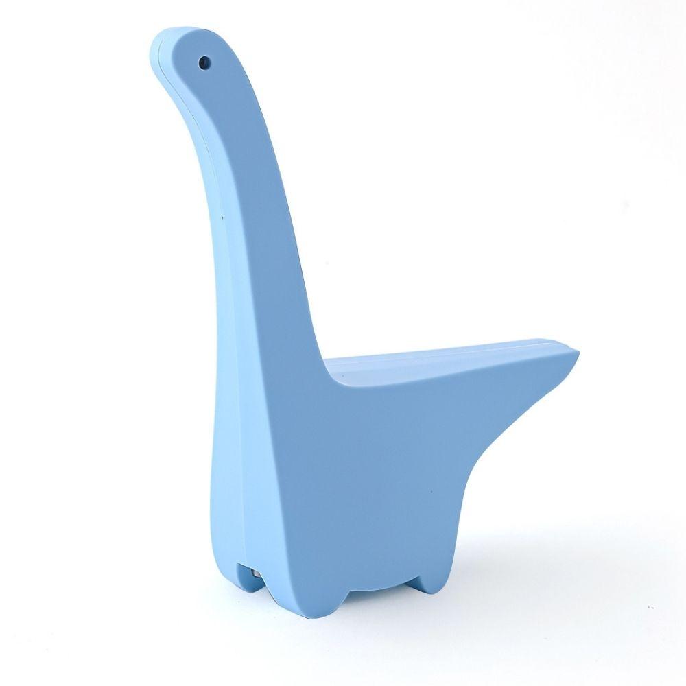 Figura do puzzle magnético Halftoys Diplodocus azul em fundo branco.