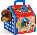 Conjunto de brinquedo Hape Clínica Veterinária com acessórios de madeira e peluche