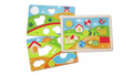 Puzzle 3 em 1 da Hape com animais Pepe e Amigos em cenários coloridos