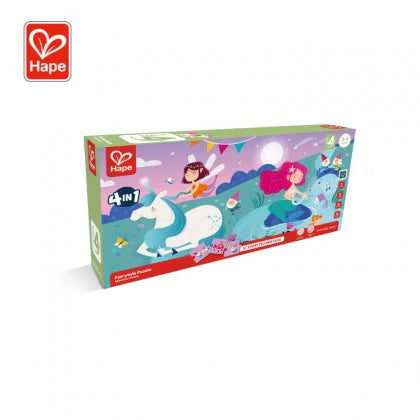 Puzzle de contos de fadas da Hape com 4 cenários diferentes