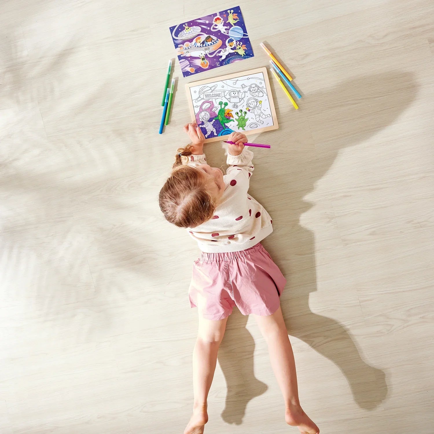 Hape Puzzle de madera Amigos en el espacio 2 en 1