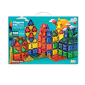 Conjunto de blocos de construção magnéticos HappiHobbi com 100 peças coloridas