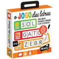 Jogo das Letras Headu com peças de cartão FSC, letras em relevo e roda da sorte para alfabetização infantil.