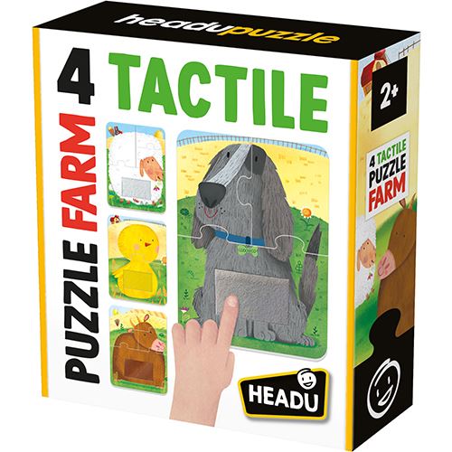 Puzzle tátil da Headu com tema de quinta para crianças