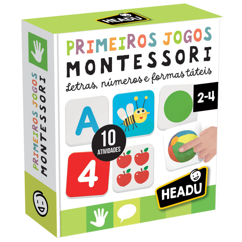 Kit de jogos educativos Montessori da marca Headu para crianças pequenas.