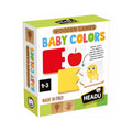 Conjunto de peças de madeira coloridas Headu para bebés aprenderem cores e formas.