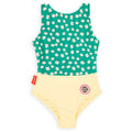 Fato de banho para menina Hello Hossy Garden Joy com padrão floral colorido e proteção solar UPF 50+.