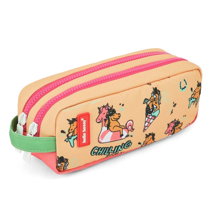 Estojo porta-lápis infantil Hello Hossy Unicorn com dois compartimentos