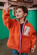 Veste polar Hello Hossy Autumn Leaf com forro polar, fecho de correr e bolso no peito, foto 1