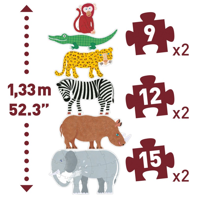 Djeco Puzzle Gigante evolutivo Animais da savana