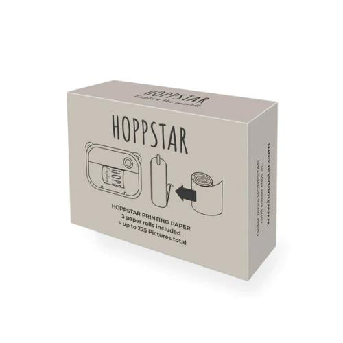 Conjunto de 3 rolos de papel fotográfico Hoppstar em embalagem, pronto a usar na máquina Artist.