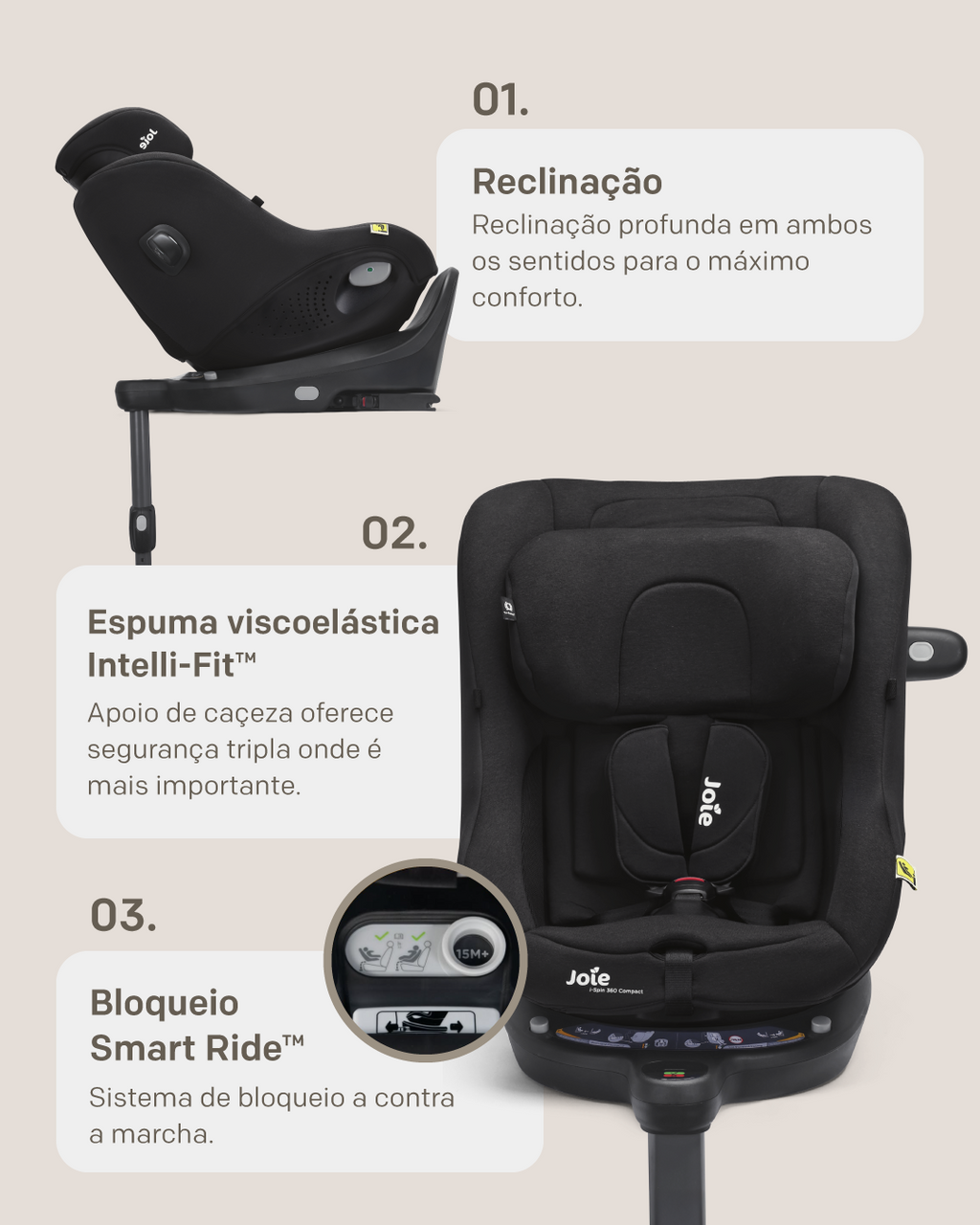 Silla de coche Joie i-Spin 360 | 40cm - 105cm MESH EDITION