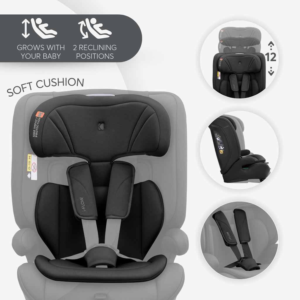 Kikkaboo i-Flow: almofada macia, 12 posicoes de altura e 2 de reclinacao
