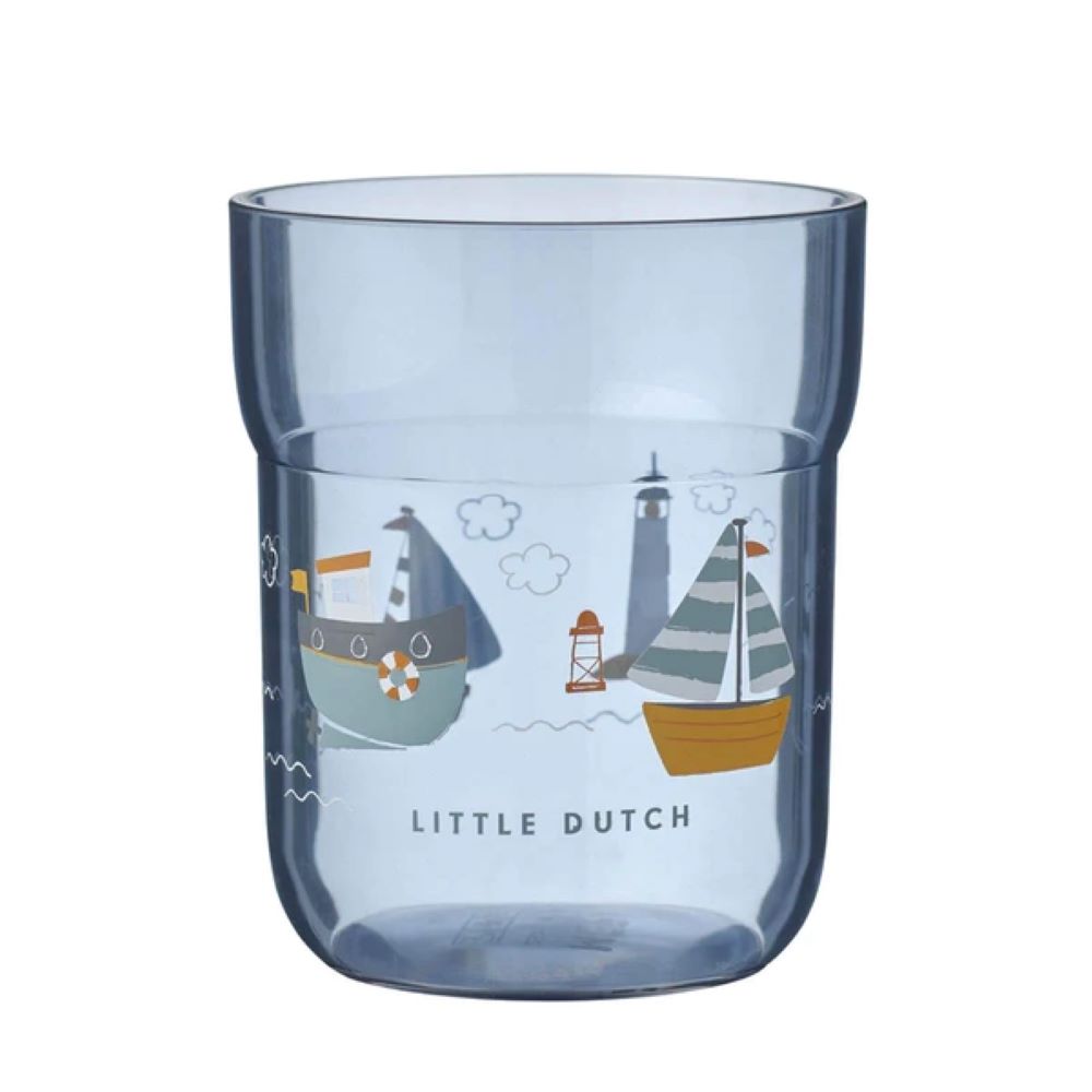 Little Dutch Copo Aberto 250ml com estampa marítima e barcos, em tons de azul.