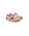 Par de sandálias Igor Barefoot Nemo Solid cor rosa claro, modelo fechado com tiras e fecho de velcro, vistas de cima.