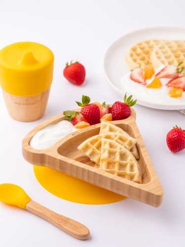 Eco Rascals - Prato de bambu Pizza Amarelo