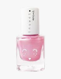 Frasco de verniz de água Inuwet Mini cor rosa com design de rosto de unicórnio.