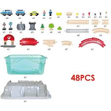 Hape Kit Construção cidade e comboio 48 peças
