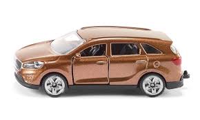 Miniatura SIKU do SUV Kia Sorento em cor bronze metalizada, vista lateral, sobre fundo branco.