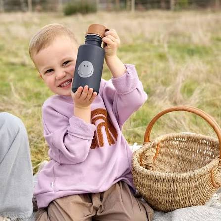 Lassig Stainless Steel Bottle Smile Navy 500ml