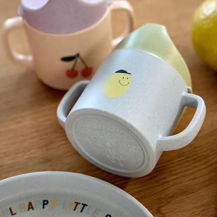 Lassig Sippy Cup Learning Cup with Handles Fruits Lemon