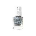 Frasco de verniz de água Inuwet Mini com glitter prateado e design de rosto de unicórnio.