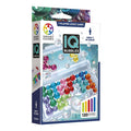 Caixa do jogo de lógica SmartGames IQ Bubbles, mostrando as peças coloridas transparentes e o logótipo do jogo.