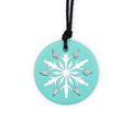 Colar mordedor sensorial Jellystone em silicone branco com formato de floco de neve