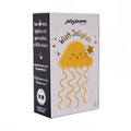 Caixa do produto Jellystone Wish Jellyfish com ilustração de alforreca amarela sorridente e estrelas, indicando ser recomendado por psicólogos infantis.