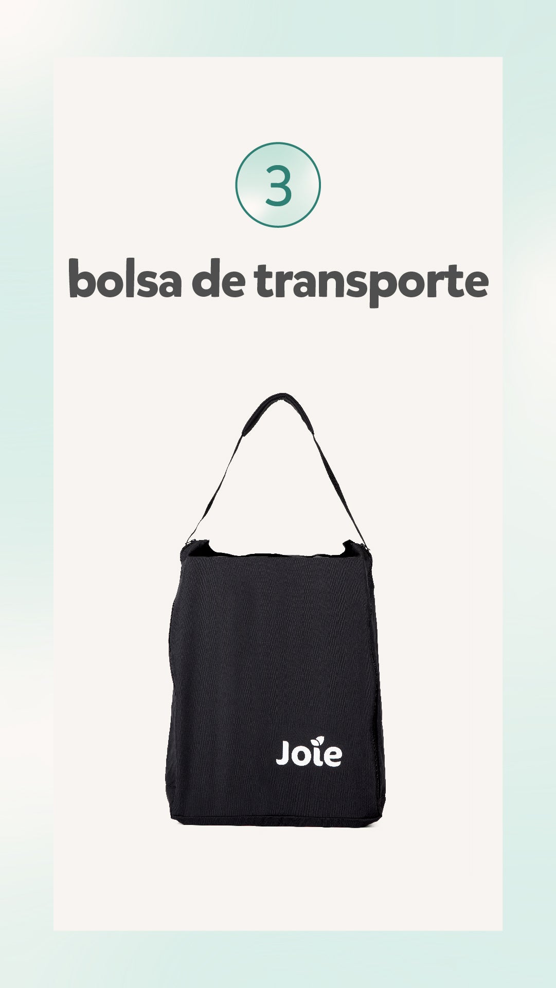 Detalhe da grande cesta porta-objetos na parte inferior do carrinho Joie Pact PRO, mostrando o acesso fácil.