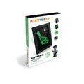 Caixa do produto KidyWolf Kidyneon com ilustração de um dinossauro iluminado.