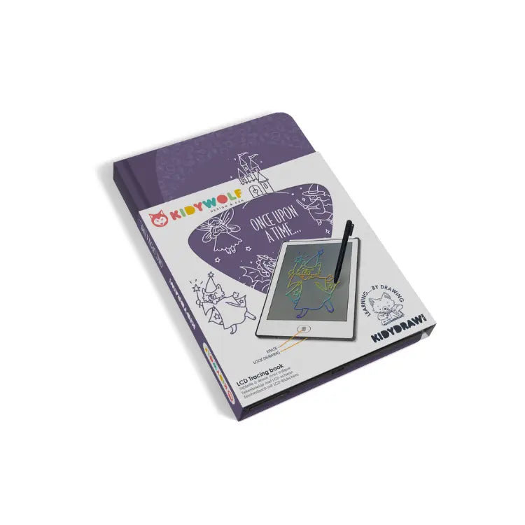 Tablet de desenho LCD KidyWolf KIDYDRAW-MINI tema Fantasia com caneta e fichas de decalque