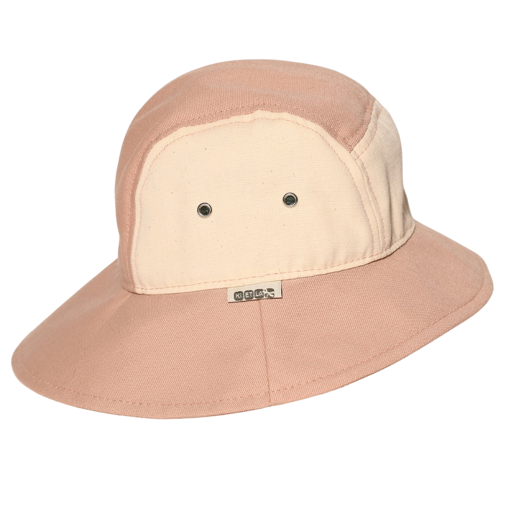 Chapéu Kietla panamá Camper Hat natural/pink, vista frontal, 100% algodão orgânico com proteção solar UPF50+.